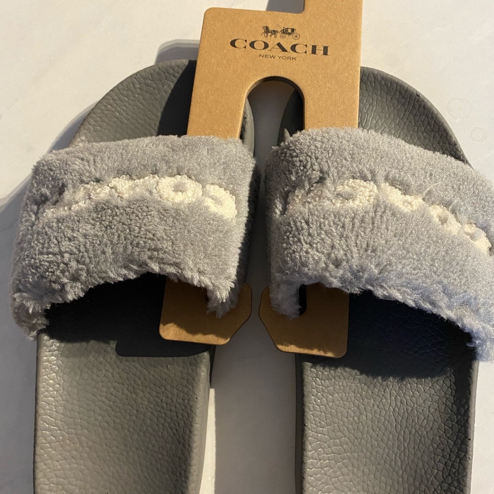 Women’s Coach Fuzzy Slides